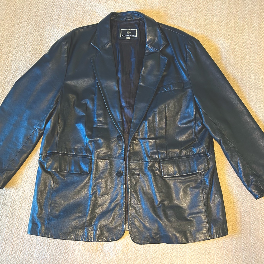 Rainforest Black Leather Jacket/Blazer 3XB